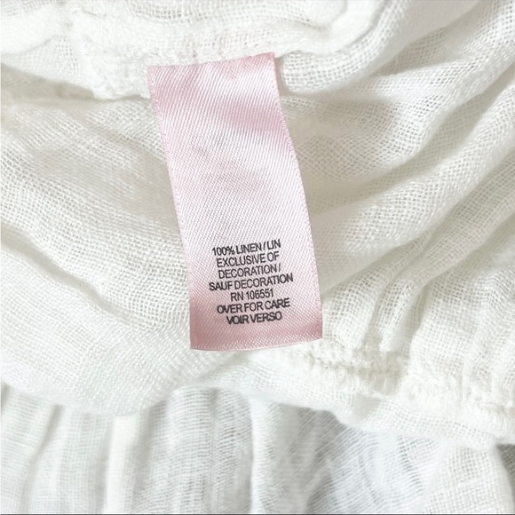 CALYPSO ST. BARTH Ivory Linen Halter Tie Neck Tiered Ruffle Trim Trapeze Tank XS - Picture 6 of 6